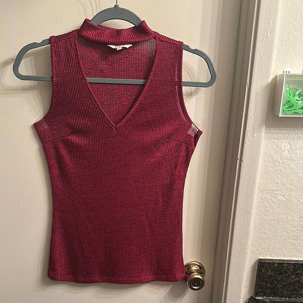 Candie's Deep Red Sleeveless Tank Top